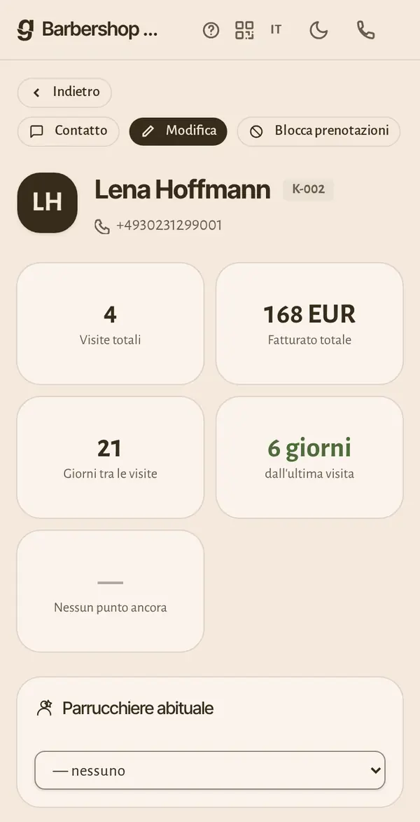 Lo schedario clienti sul telefono: visite, fatturato e i dati che servono al tuo settore.