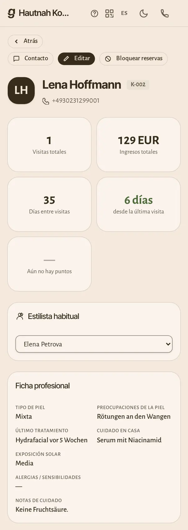 La ficha de clientes en el móvil: visitas, facturación y los datos que necesita tu sector.