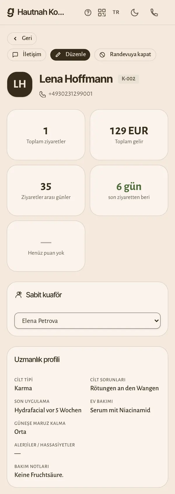 Telefonda müşteri dosyası: ziyaretler, ciro ve sektörünüzün ihtiyaç duyduğu bilgiler.