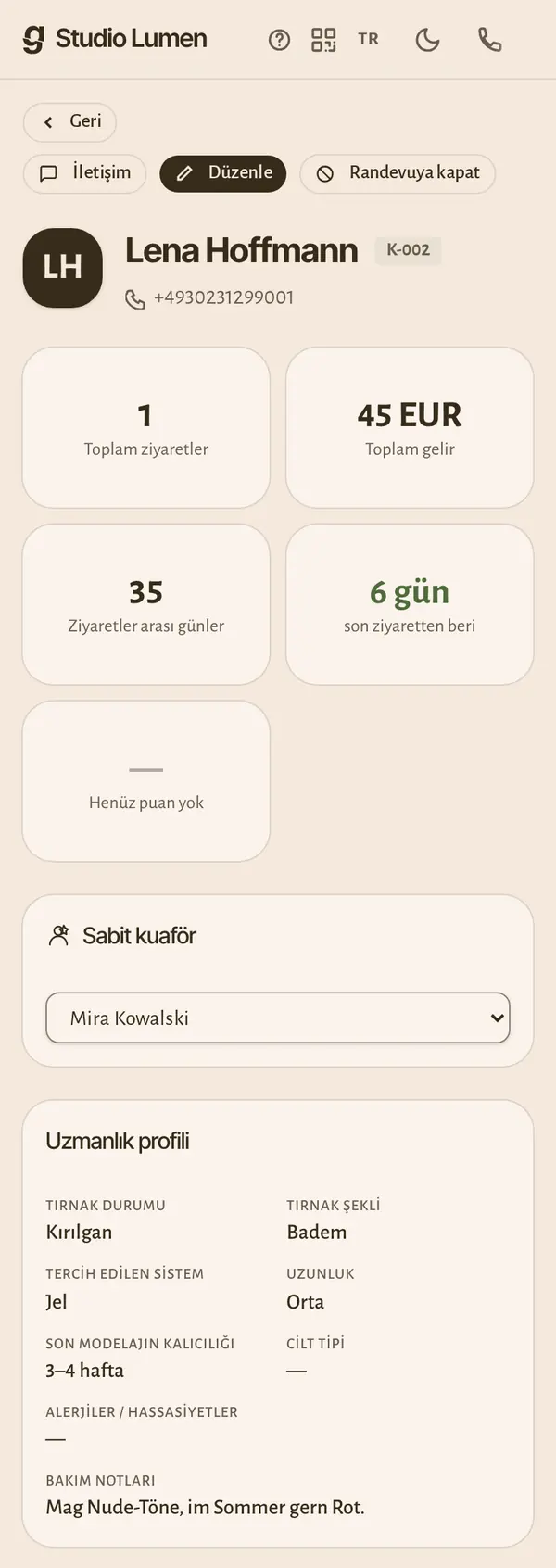 Telefonda müşteri dosyası: ziyaretler, ciro ve sektörünüzün ihtiyaç duyduğu bilgiler.